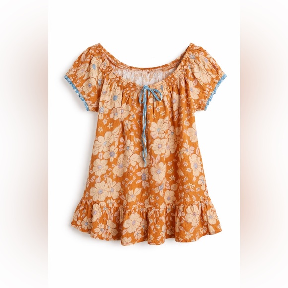 🌺Free People Boho Floral Babydoll Top - NWOT - Picture 2 of 3
